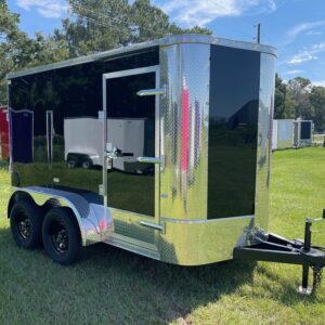 6×10 Tandem Axle Cargo Trailer – Ramp Door – Side Door – Black Poly Core