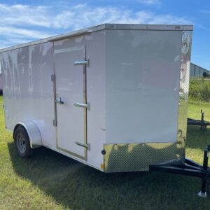 6×12 Single Axle Cargo Trailer – 16” On Center Floors, walls, and roof – Ramp Door – Side Door