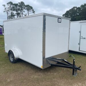 6x12 Single Axle - Double Rear Doors - 6 foot 3 Inch Ceiling Height - White Poly Core