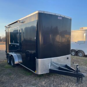 7×16 Tandem Axle – Aluminum walls – Electrical – A/C – Concession Window - Black