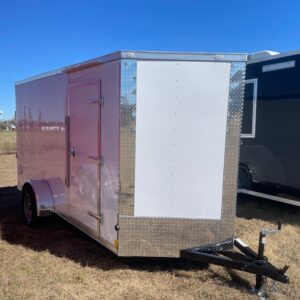 6×12 Single Axle by Cargo Craft Inc. – Ramp Door – 32” Bar Lock Side Door – White Poly Core