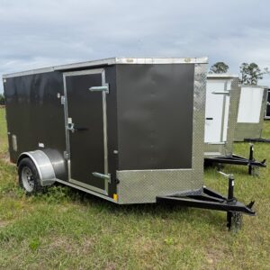 5×10 Single Axle Cargo Trailer by Cargo Craft Inc. – V Nose – Single Rear Door – Side Door