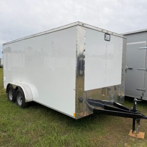 7×16 Tandem Axle – Flat Front – Double Rear Doors - 6 Foot 3 Inch Ceiling