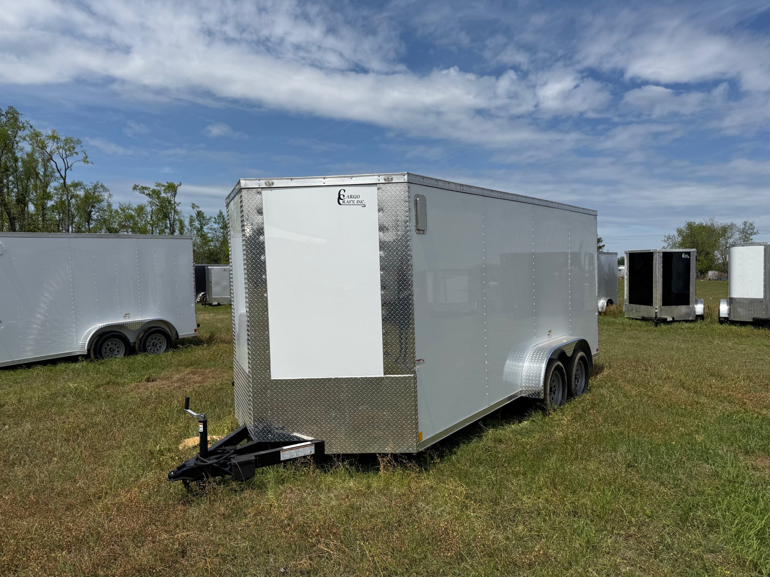 7×16 Tandem Axle Trailer – 16” On Center Floors, Walls, Roof – 6 Foot 6 Inch Ceiling – Ramp Door – Side Door