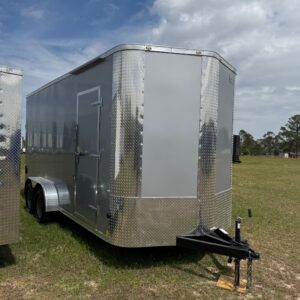 7×16 Tandem Axle Trailer – 16” On Center Floors, Walls, Roof – 7 Foot 6 Inch Ceiling – Ramp Door – Side Door