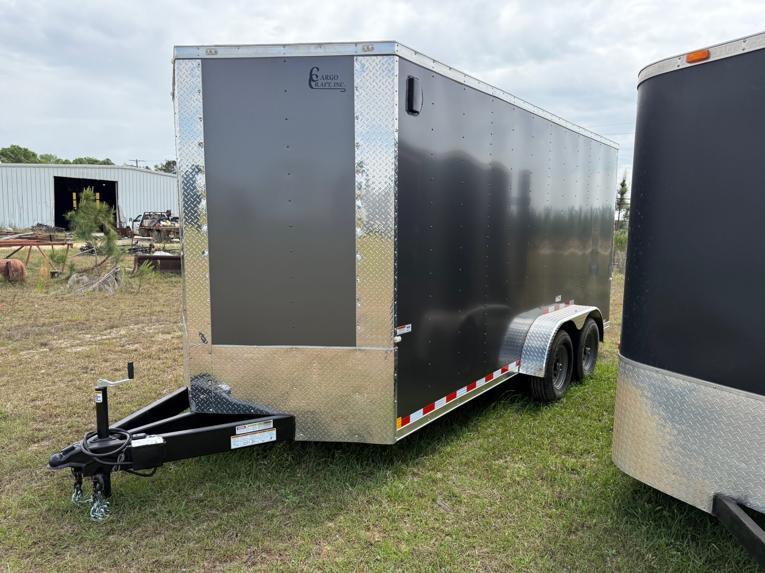 7×16 Tandem Axle Trailer – 16” On Center Floors, Walls, Roof – 7 Foot Ceiling – Ramp Door – Side Door - 5200# Axles - Image 2