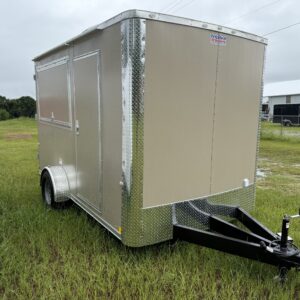 7×12 Single Axle Concession Trailer- Sink Package – Finished Interior – 7 Foot Ceiling – A/C