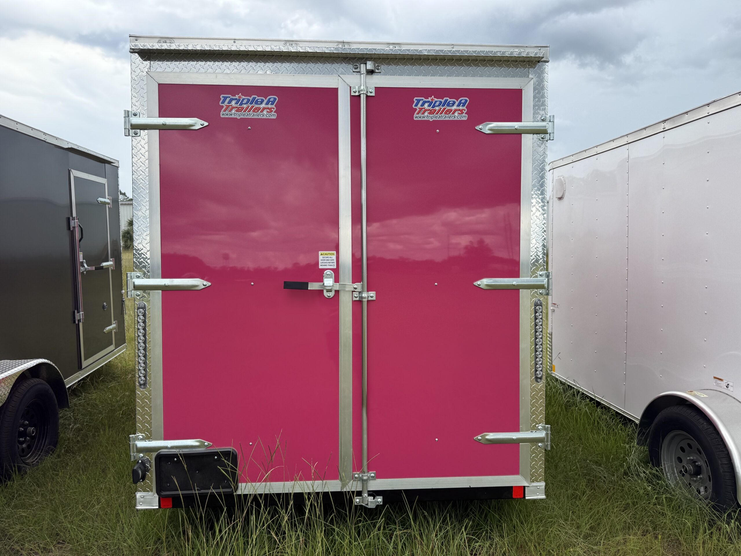 6×10 Single Axle Concession Series – Electrical – Finished Interior – Concession Window with Glass and Screens - Pink - Image 3