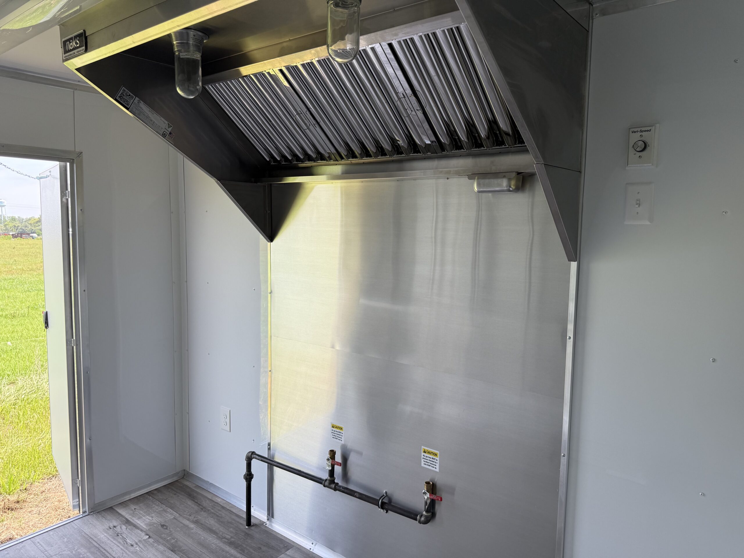 7×12 Single Axle Concession Trailer – 5′ Hood – Gas Lines – Sink Package – Electrical – White - Image 7