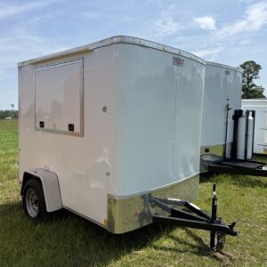 6×8 Single Axle Concession – Aluminum Walls and Ceiling - Concession Door