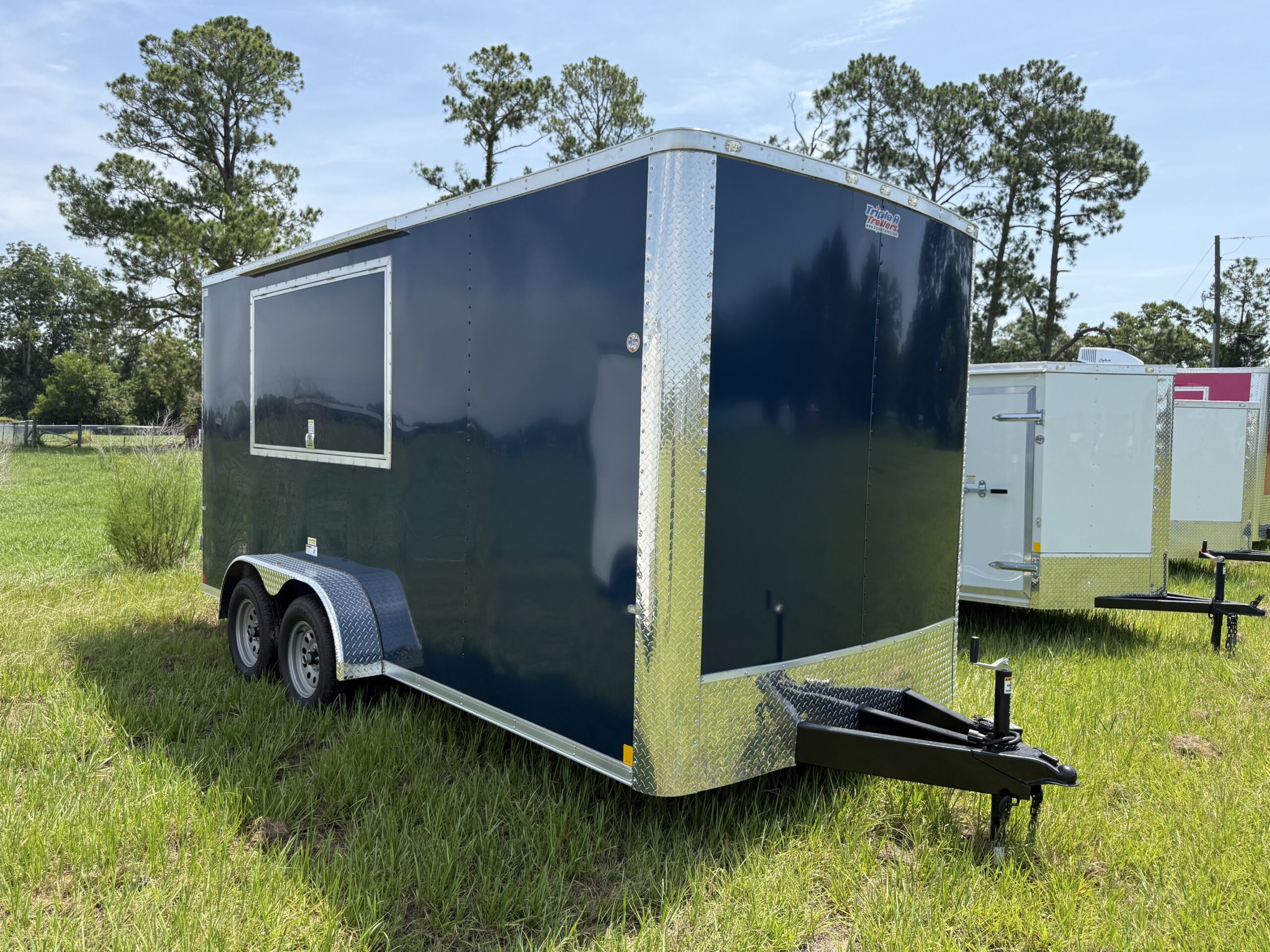7 x 16 Tandem Concession – Alum Walls & Ceiling – Insulation – 7 Foot Height - Indigo