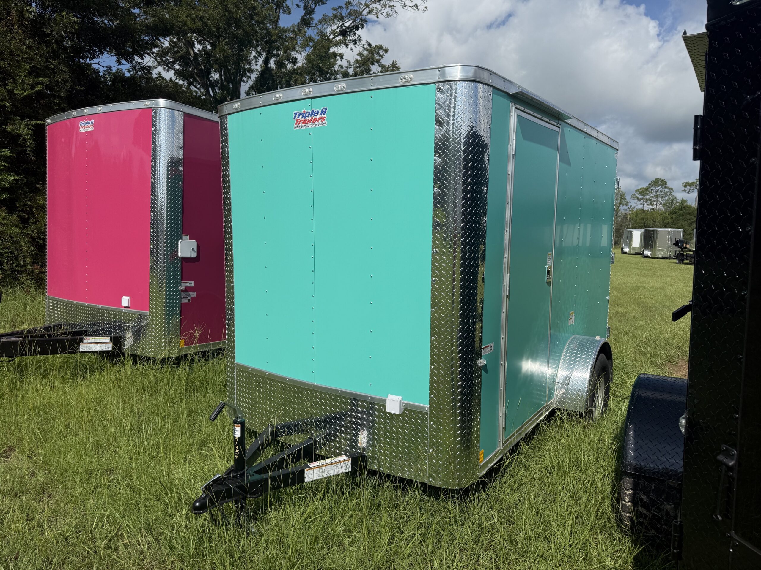 6×10 Single Axle Concession Series – Electrical – Finished Interior – Concession Window with Glass and Screens - Teal - Image 2