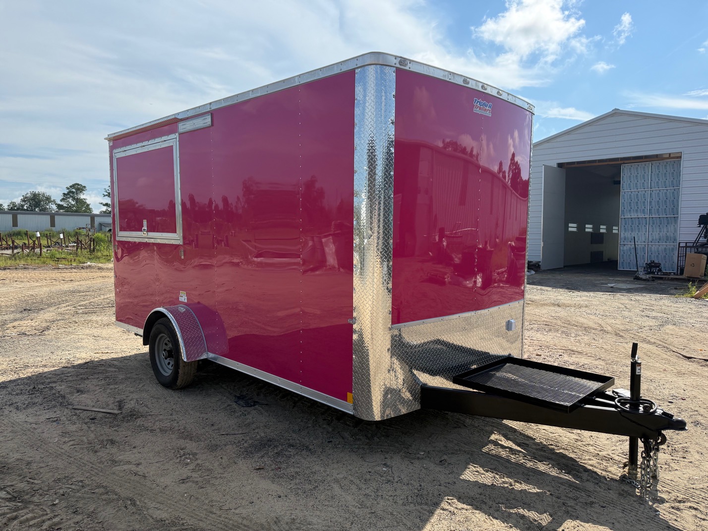 7×14 Single Axle Concession Trailer- Sink Package – Finished Interior – 7 Foot Ceiling – Bathroom Package