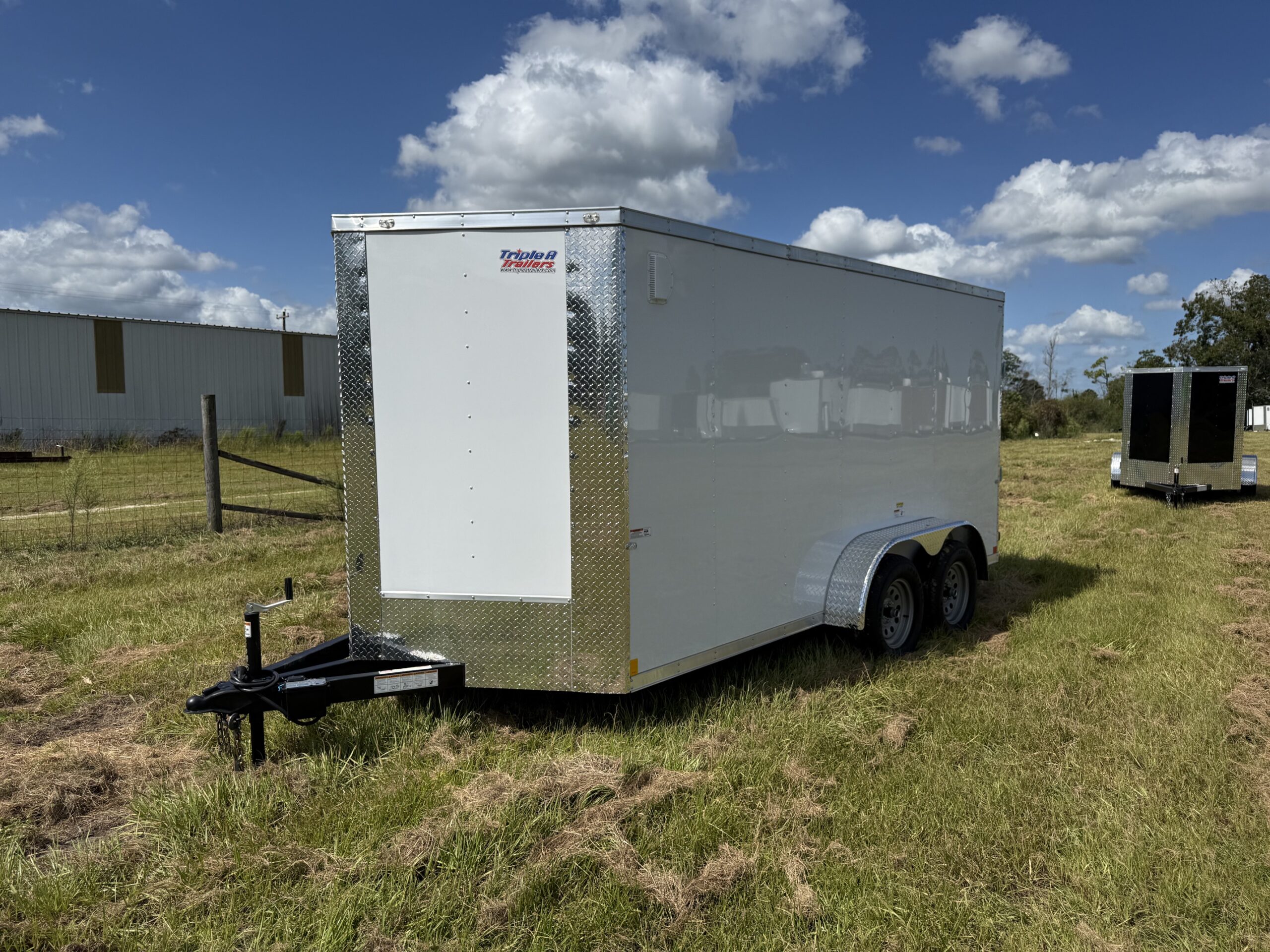 7×14 Tandem Axle Trailer – 16” On Center Floors & Walls – V-nose – Ramp Door – Side Door - Image 2