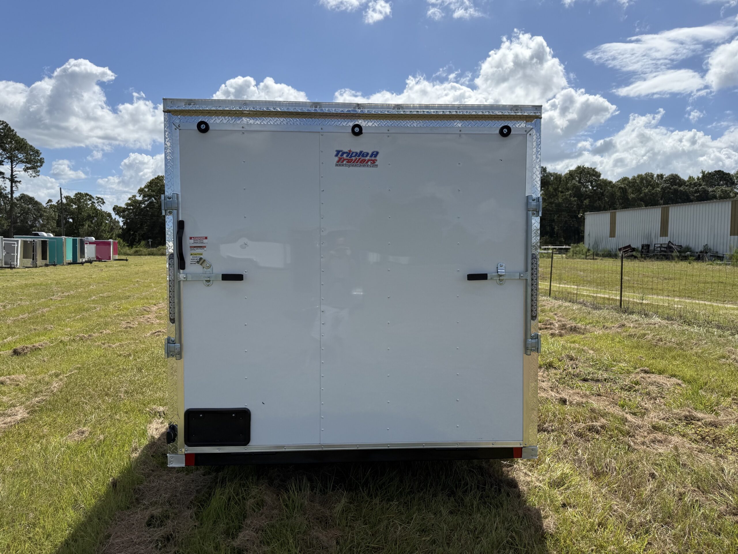 7×14 Tandem Axle Trailer – 16” On Center Floors & Walls – V-nose – Ramp Door – Side Door - Image 3